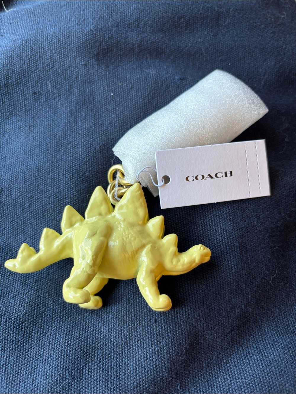 COACH Yellow Stegosaurus Charm Keyring